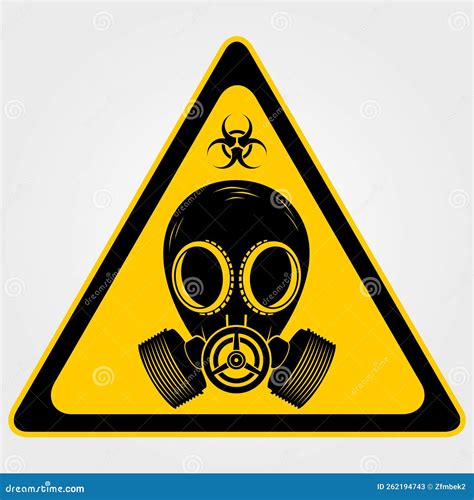 Biohazard Sign with Gas Mask Isolated. Vector Stock Vector