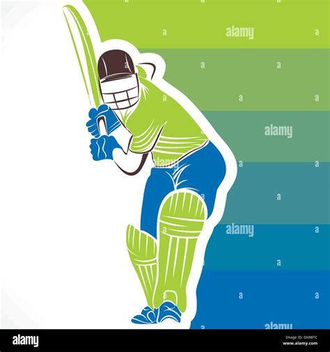 Creative Abstract Cricket Player Design By Brush Stroke Vector Stock