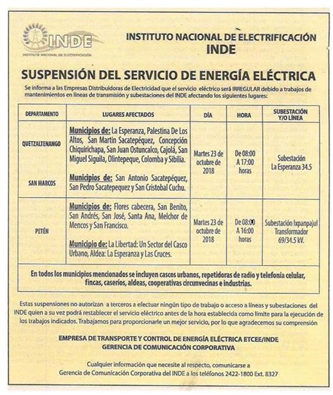 Inde Aviso De Suspensi N De Energ A El Ctrica Ang