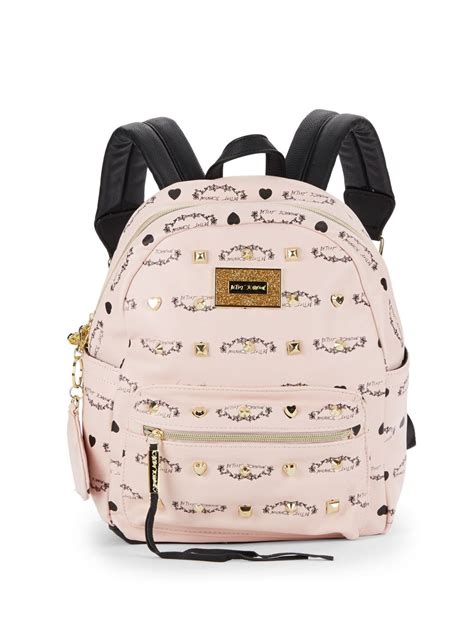 Betsey Johnson Studded Signature Mini Backpack In Blush Pink Lyst