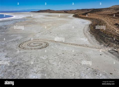 Promontory Utah The Spiral Jetty An Earthwork Sculpture Created By