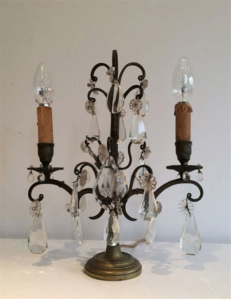 Antique Crystal Table Lamps, Set of 2 for sale at Pamono