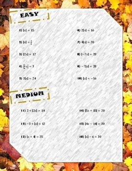 Solving Absolute Value Equations (Guided Notes & Practice) | TPT 