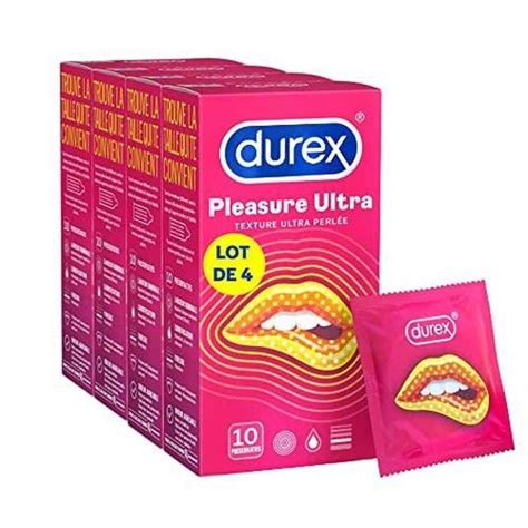 Durex Lot De 4 Boîtes De Préservatifs Pleasure Ultra 4x10 Pièce