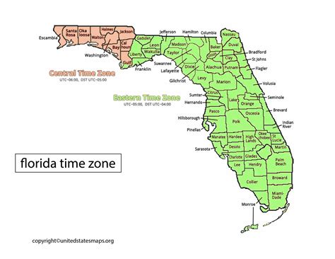Florida Time Zone Map | Map of Florida Time Zones