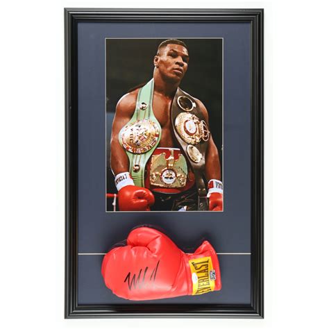 Mike Tyson Signed Custom Framed Everlast Boxing Glove Display Jsa