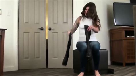 Very Nice Chick In Black High Heeled Fuck Me Boots