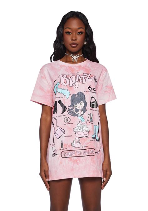 Dolls Kill X Bratz Oversized Guide To Glam Graphic Tee Pink