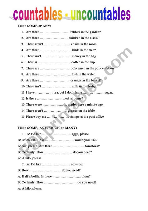 Quantifiers Worksheet For Grade 6