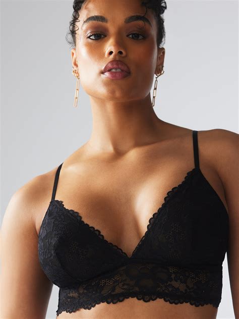 Floral Lace Triangle Bralette In Black Savage X Fenty Uk United Kingdom