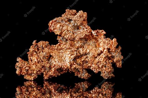 Premium Photo Macro Mineral Stone Copper On Black Background