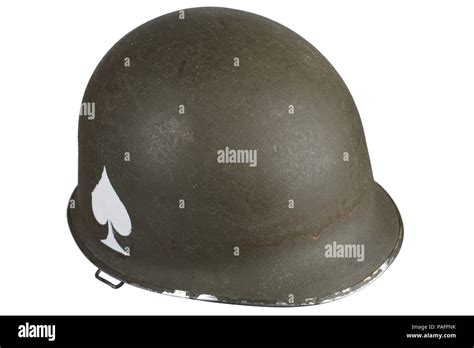 Ww2 Us Army Helmet With Ace Of Spades Emblem Isolated Stock Photo Alamy