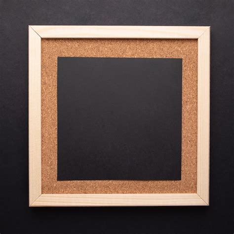 Premium Photo Cork Note Board With Wooden Frame Black Square Sheet