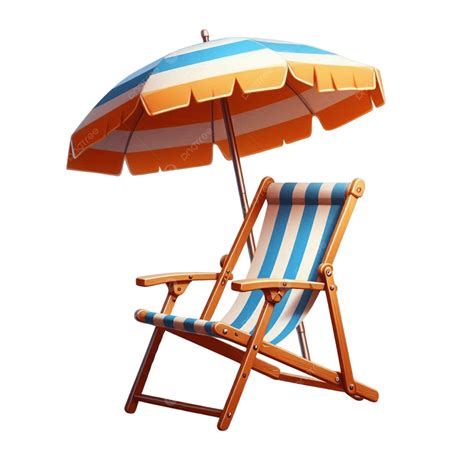 Beach Chair A Summer Concept Clipart Vector Illustration Beach Chair A