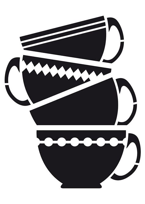 Stack Of Tea Cups SVG PNG Cricut Silhouette Digital Files