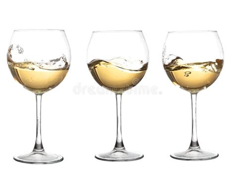 Set of Glasses with WHITE Wine Stock Photo - Image of celebration, life ...