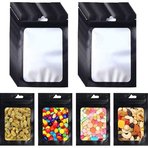 200 Pièces Sac en Aluminium Refermables Anti Odeur Pochettes en