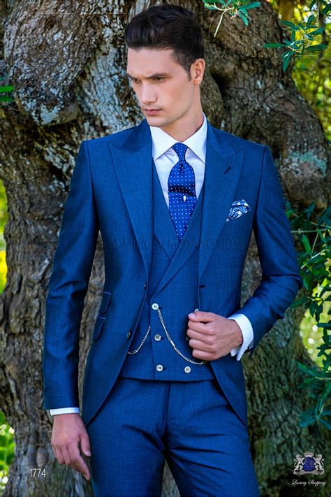 Bespoke Blue Suit Mohair Wool Mix Alpaca Mario Moreno Moyano Costume