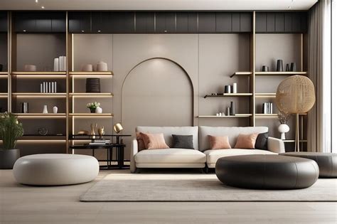 Premium AI Image | luxury living room with pouf