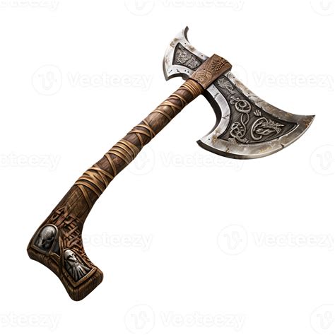 Medieval Style War Axe Fighting Axe Viking Axe No Background Applicable To Any Content Ai