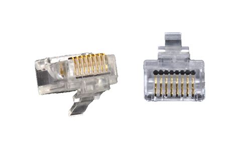 Rj45 8p8c Cat6 Platinum Connector End Pass Through Ethernet One Piece High Performance Modular