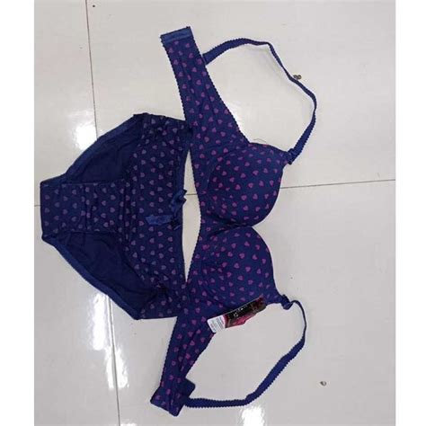 Printed Ladies Navy Blue Cotton Bra Panty Set At Rs 235set In Navi Mumbai Id 2852420512291