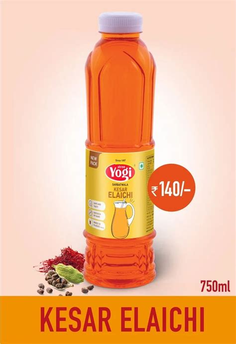 Yogi Pet Bottle Kesar Elaichi Syrup Packaging Size Ml At Rs