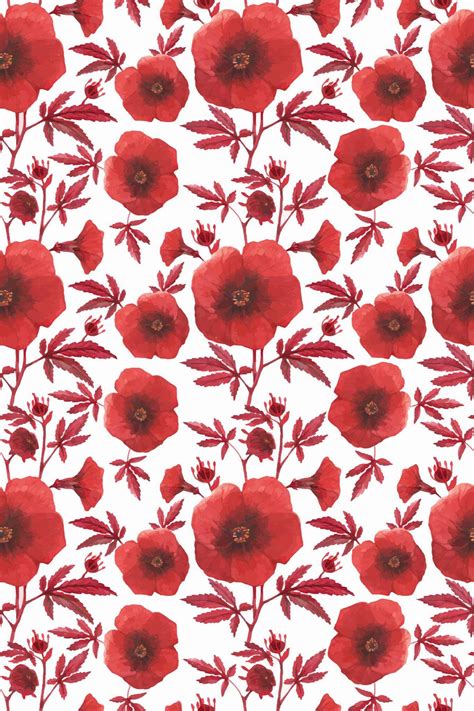 Red poppy Peel and Stick Wallpaper or Non-pasted