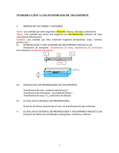 Apuntes Int Fen Transp Introduccion A Los Fenomenos De