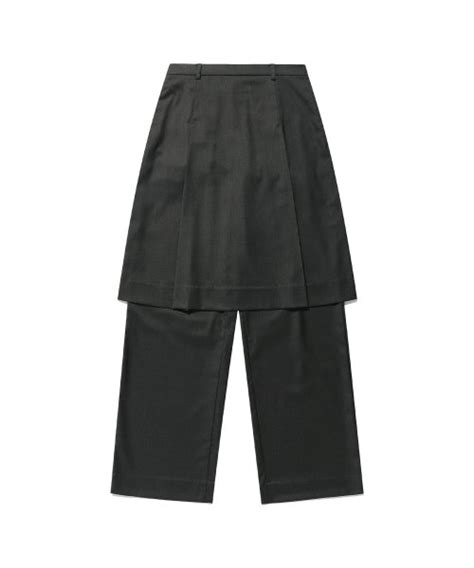 MUSINSA公式 NICE GHOST CLUB FFATS PLEATS LAYERED SKIRT PANTS GREY