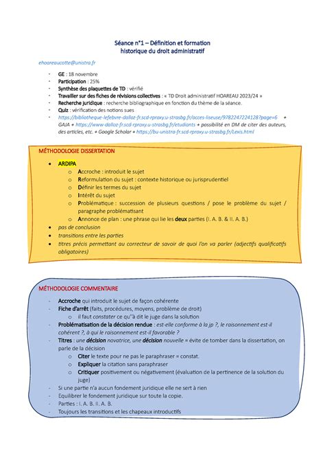 TD1 Droit administratif Séance n1 Définition et formation