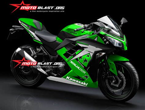 HOT Facelift Modif Striping Kawasaki Ninja 250R FI 2015 Green Star