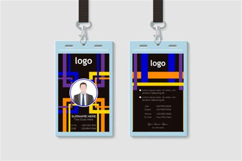 Geometric Employee Id Card Design Graphic By Ju Design · Creative Fabrica