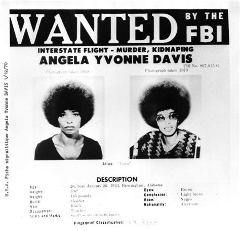 Fbi Wanted Poster For Angela Davis