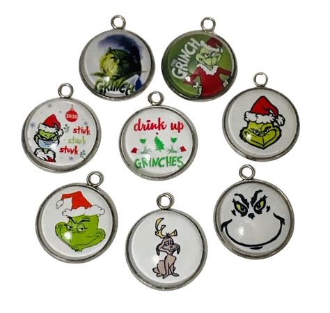 The Grinch Charmsglass Cabochon Charmbracelet Charmdesigner - Etsy ...