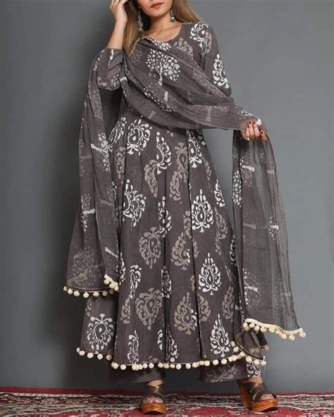 Cotton Jaipur Printed Long Sanganer Print Rajasthani Kurti Palazzo