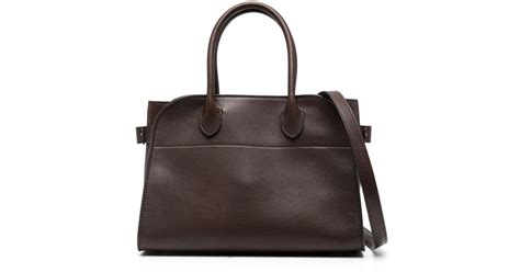 The Row Margaux 15 Leather Tote Bag in Brown | Lyst