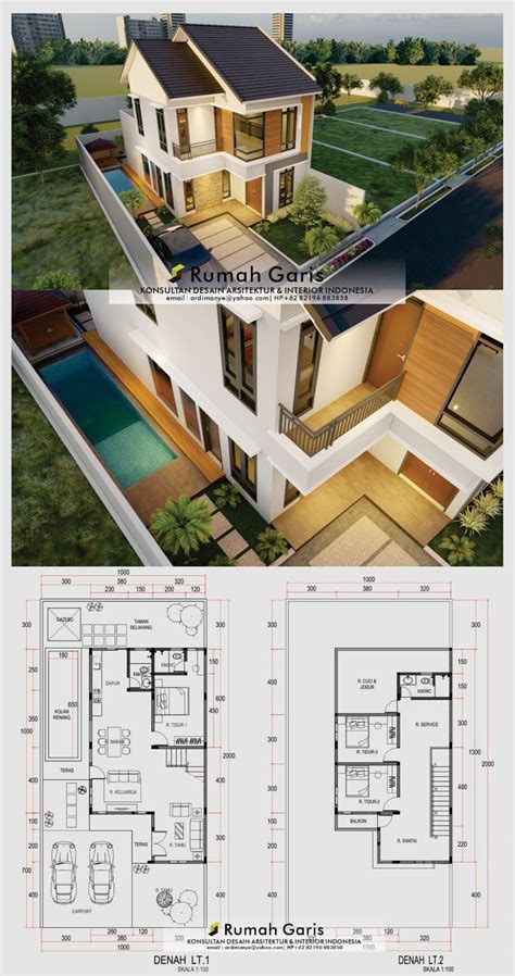 Rumah Modern Minimalis Lantai X Ada Kolam Renang Architectural