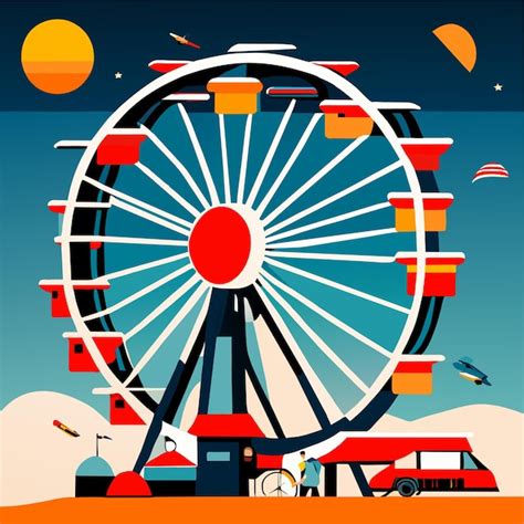 Premium Vector A Ferris Wheel Ride