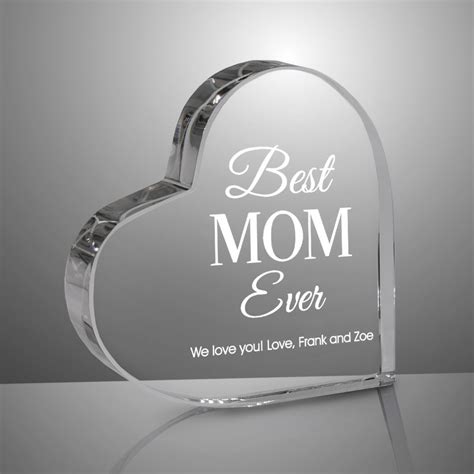 Best Mom Ever Personalized Crystal Keepsake Heart