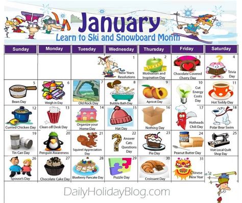 Download your free January Daily Holidays Calendar for Daily Holiday ...