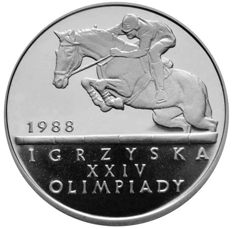 Polen Zloty Olympiade Seoul Springreiter Aus Silber In