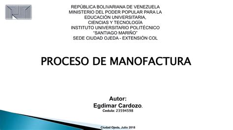 Proceso De Manufactura PPT