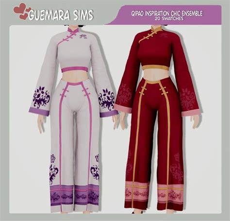 Qipao Inspiration Chic Ensemble Public Now Guemara In 2024 Sims