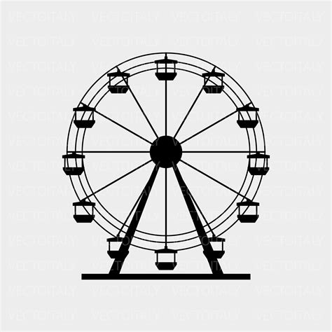 Ferris Wheel Illustrated In Vector And Available In SVG Eps Png