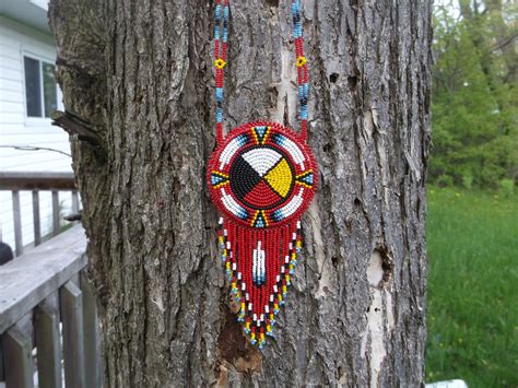 Medicine Wheel Necklace Native American Beadwork Native American Beaded Necklace Beaded Jewelry