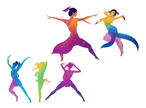 Premium Vector | Female dancer emoji set