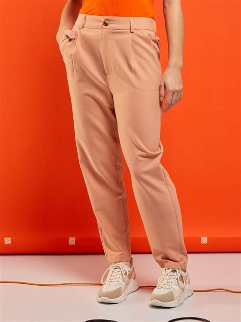 Pantal N Chino Con Cintura El Stica Naranja Kiabi