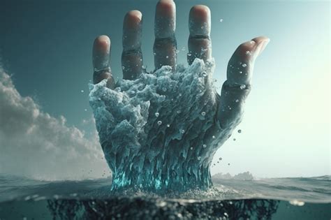 Premium AI Image A Hand Is Submerged In The Water With The Word