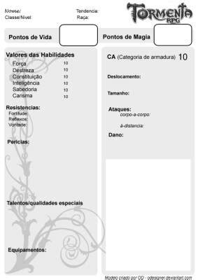 Biblioteca Lfica Tormenta Rpg Ficha De Personagem V Odesigner